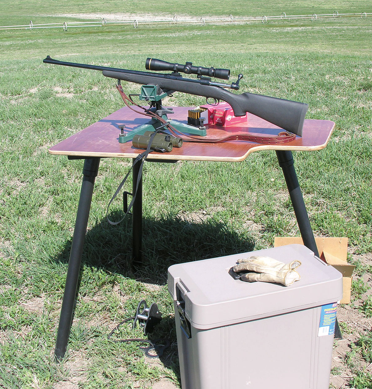 The bolt-action .223 Remington used for this project was Mike’s Savage Model 11F with a 4.5-14x Leupold scope shown on a Stuckey’s Sturdy Shooting Bench.