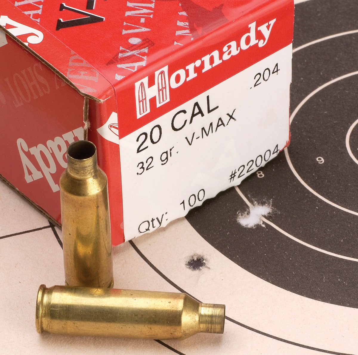 This three-shot group using 18.5 grains of VV-N120 measures .75 inch.