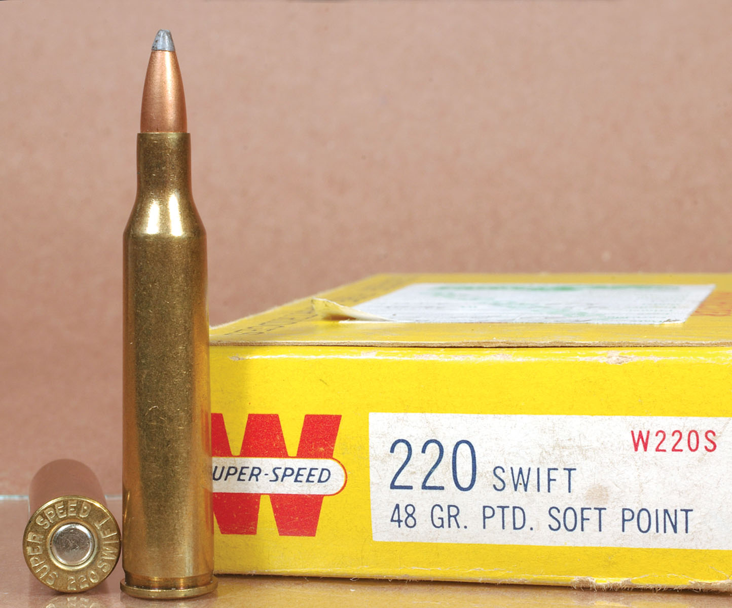 These Winchester 48-grain Super Speed pointed softpoints were Winchester’s original load for the 220 Swift. They had an average speed of 4,000 fps from the 26-inch barrel of a Model 70 Varmint.