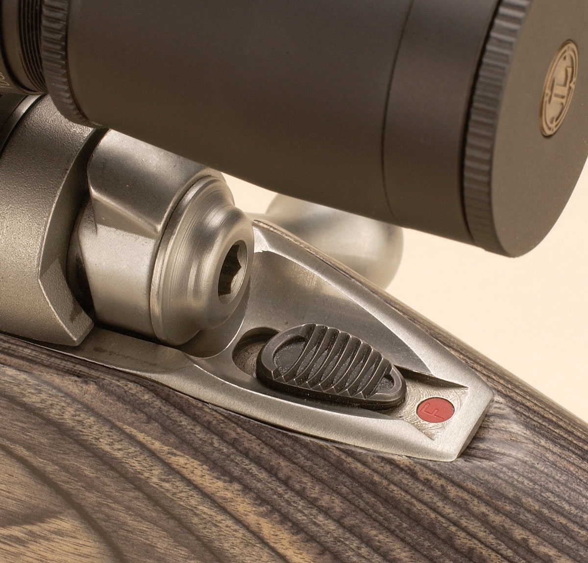 The safety lever has two positions instead of the three that come  on Savage rifles.