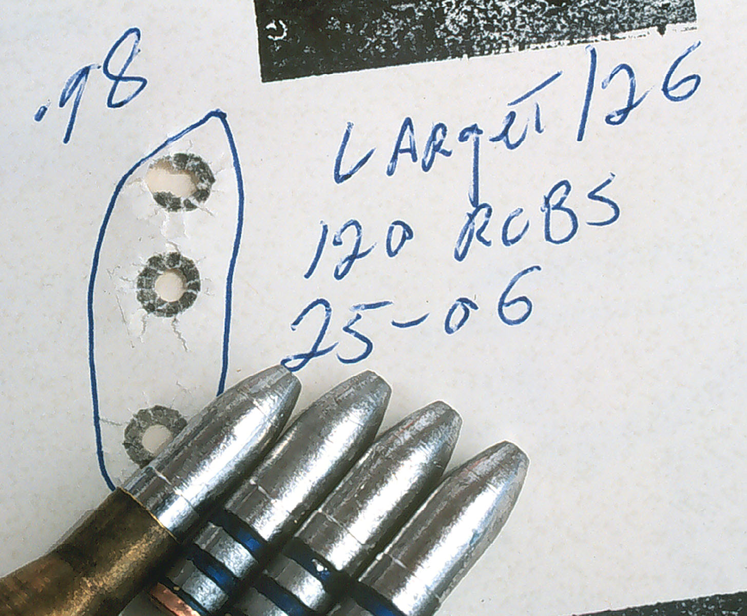 The worn bore of the 25-06 Remington still managed to put the RCBS bullets into an acceptable group with Varget.