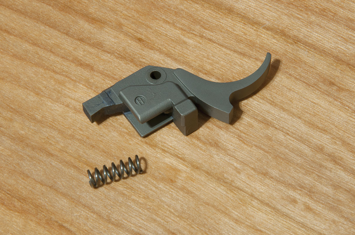 The Ruger factory trigger is quite rugged, but it’s not adjustable for pull weight. Of several rifles tested, trigger pull weights have ranged from 4 pounds, 6 ounces to 6 pounds, 9 ounces.