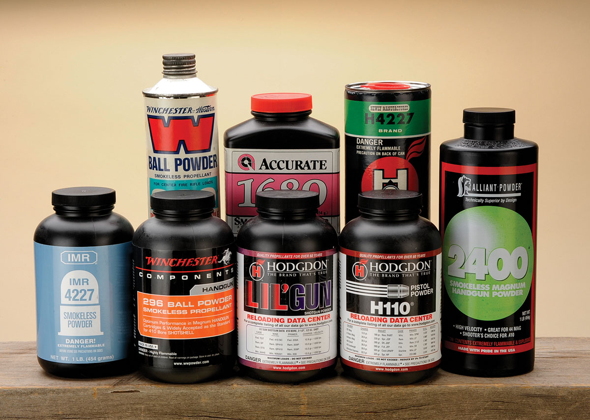 With the small case size of the Hornet, faster-burning powders were chosen for handloads.