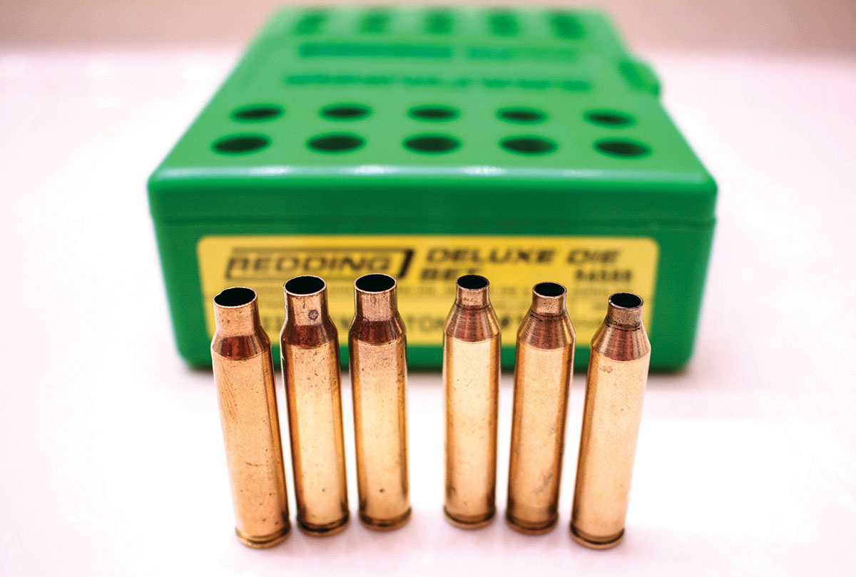 Brass for the 223 Remington is shown at left in comparison to the 17-223 wildcat.