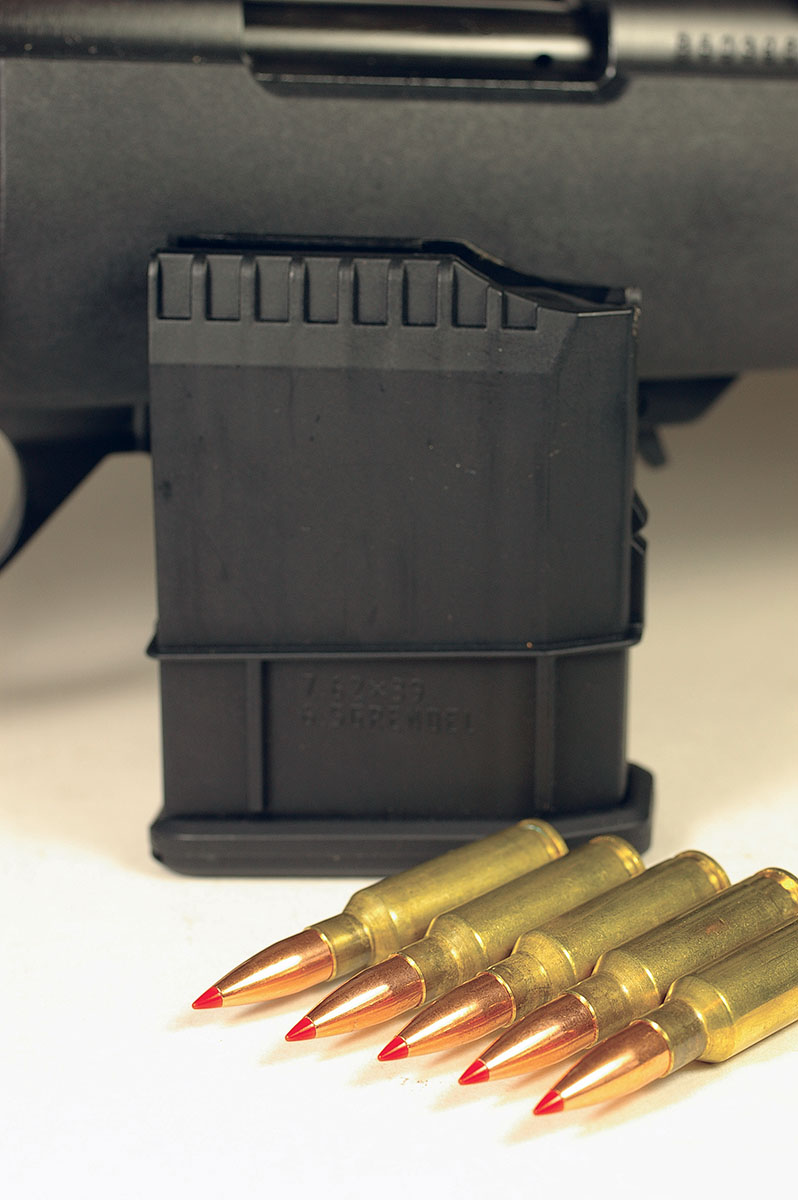 The rifle comes with a five-round detachable magazine. Ten-round magazines are an option.