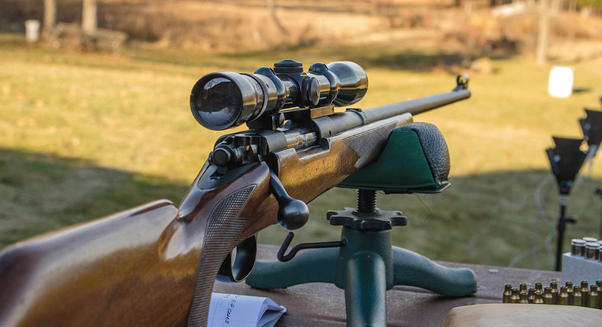 A pre-’64 Winchester Model 70 .220 Swift Mashburn Improved provided good velocities with Sierra 53-grain MatchKing bullets.