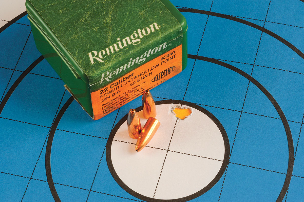 The overall best group was this curt .205-inch three-shot group at 100 yards with a Remington 50-grain Power-Lokt hollowpoint over 28.0 grains of IMR-8208 XBR for a velocity of 3,519 fps.