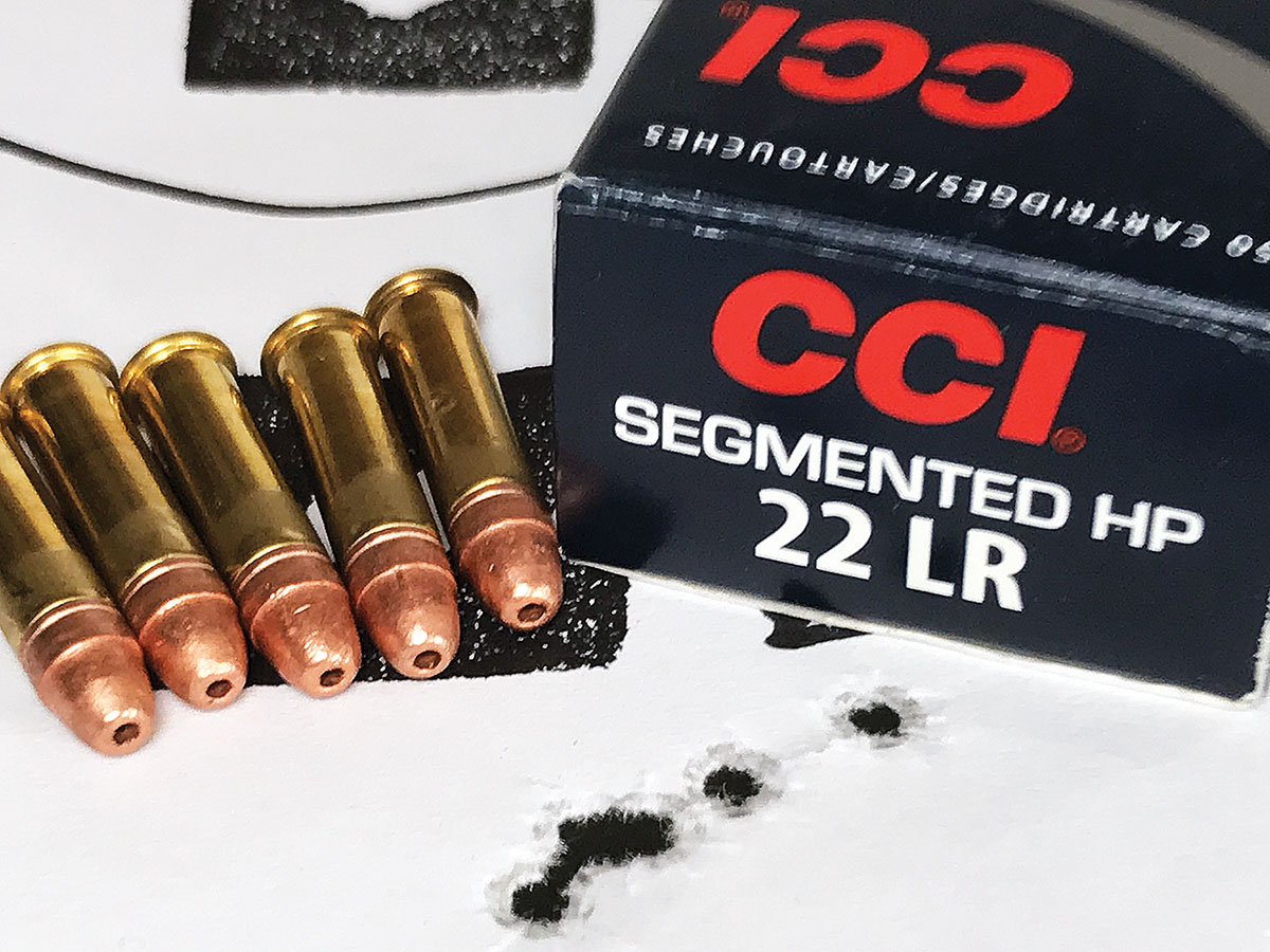 John shot this group with CCI Segmented hollowpoint cartridges.