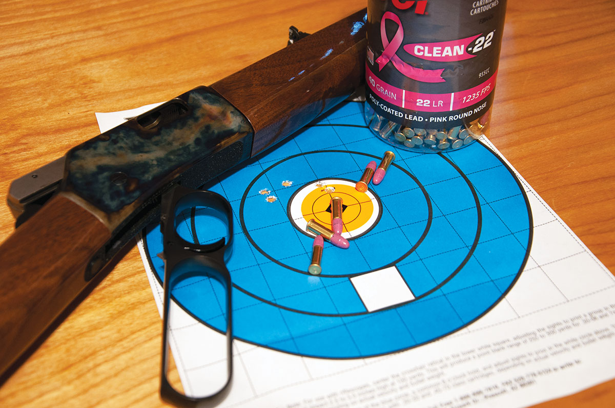 Even with the small rimfire sights, the rifle provided minute-of-cottontail accuracy when shooting CCI Clean-22 ammunition at 50 yards.