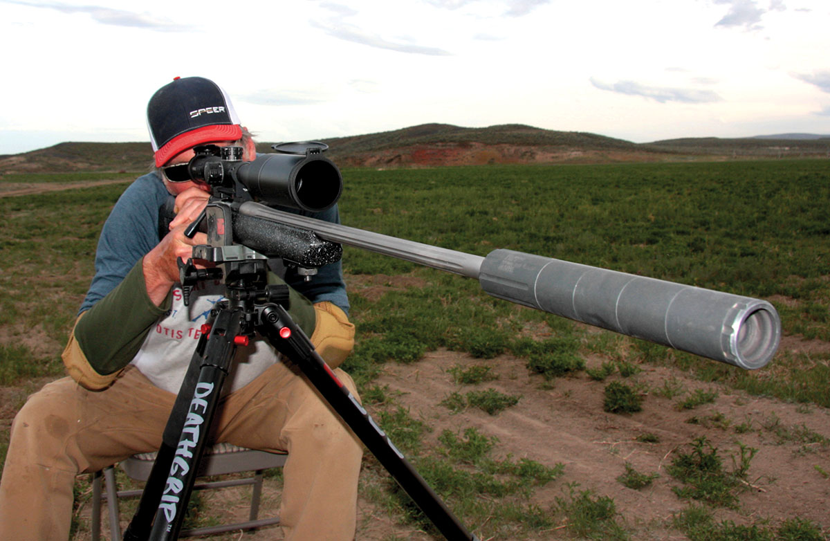 Using a Hawke Frontier 5-30x 56mm scope on Browning’s X-Bolt Max LR in 6mm Creedmoor required a muzzle brake to reliably spot shots, making it obnoxiously loud. A Rebel SOS Hunter provided quieter shooting.