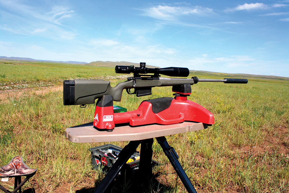 A Rebel Silencers’ SOS Hunter suppressor made Patrick’s favorite extreme-range varmint rifle, a fast-twist 6mm Remington with a high-magnification scope, much more enjoyable to shoot.