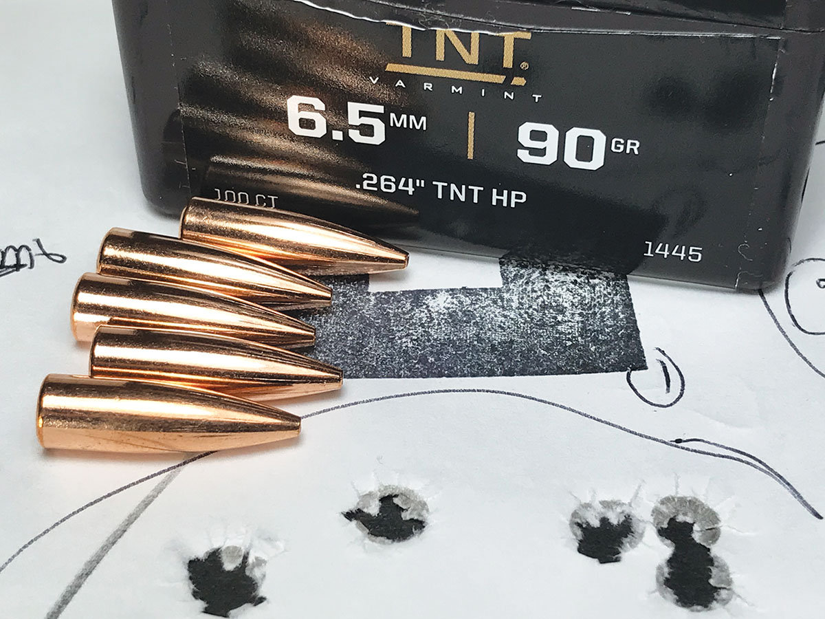 Speer 90-grain TNT HP bullets provided this group at 100 yards fired from a Sauer Model 100 bolt rifle.
