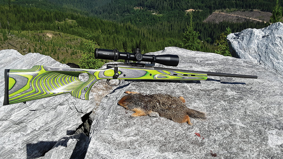 The factory stock on the Remington 788 proved both ugly and ill-fitted. Patrick solved both problems by adding a Boyd’s Featherweight Thumbhole stock.