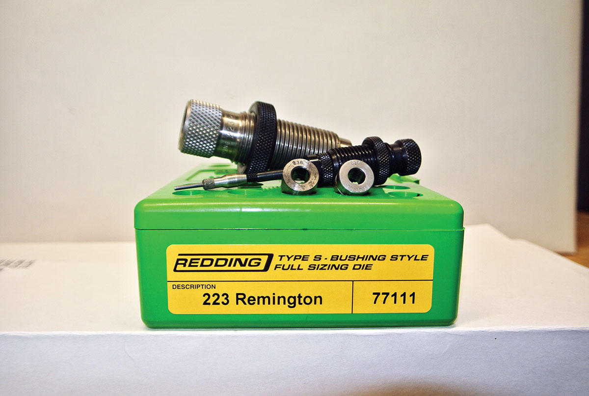 A Redding Type S Bushing Style full sizing die using a .204 decapping assembly is the only special item needed to form the .20 Practical. The two-step sizing process requires a .236-inch and a .226-inch bushing.