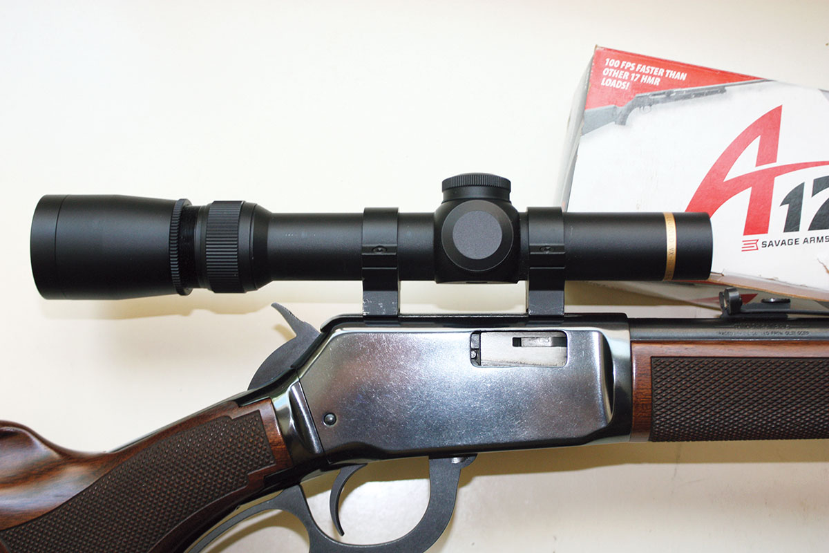 Leupold’s little 1.5-5x scope has worked beautifully for years on the Model 94 .17 HMR. Due to limited real estate space between scope and hammer, care must be taken in cocking or de-cocking the hammer.