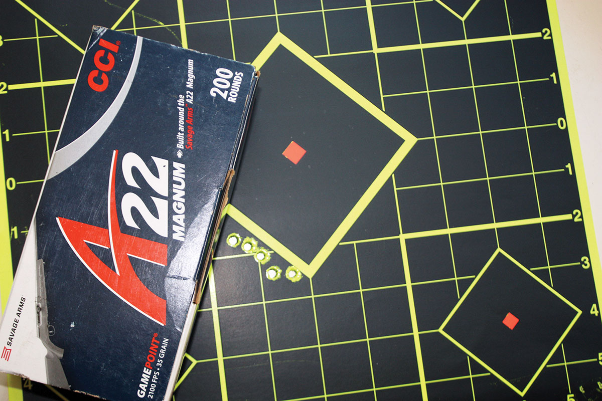 Once properly sighted-in, this .22 Winchester Magnum group was fired at 50 yards.