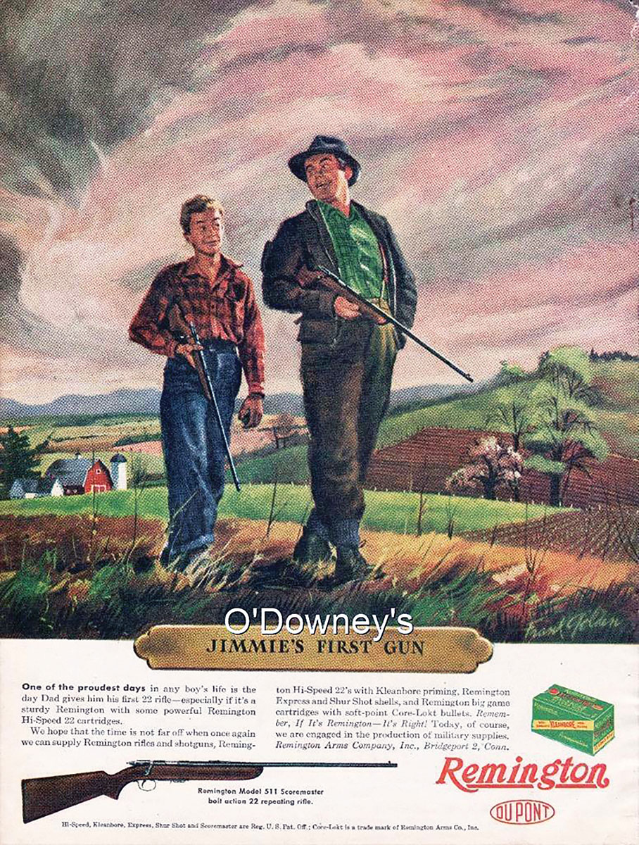 Remington went to great lengths in promoting the Scoremaster rifle line in its catalogs, along with its other rifles and shotguns.
