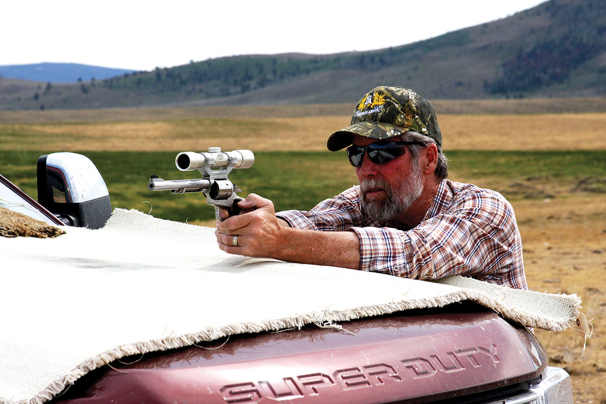 Freedom Arms CEO, Bob Baker, is an avid hunter. Not everything he does is this much fun, but a day varmint shooting at SPUR Outfitters can make up for a lot of dull meetings.