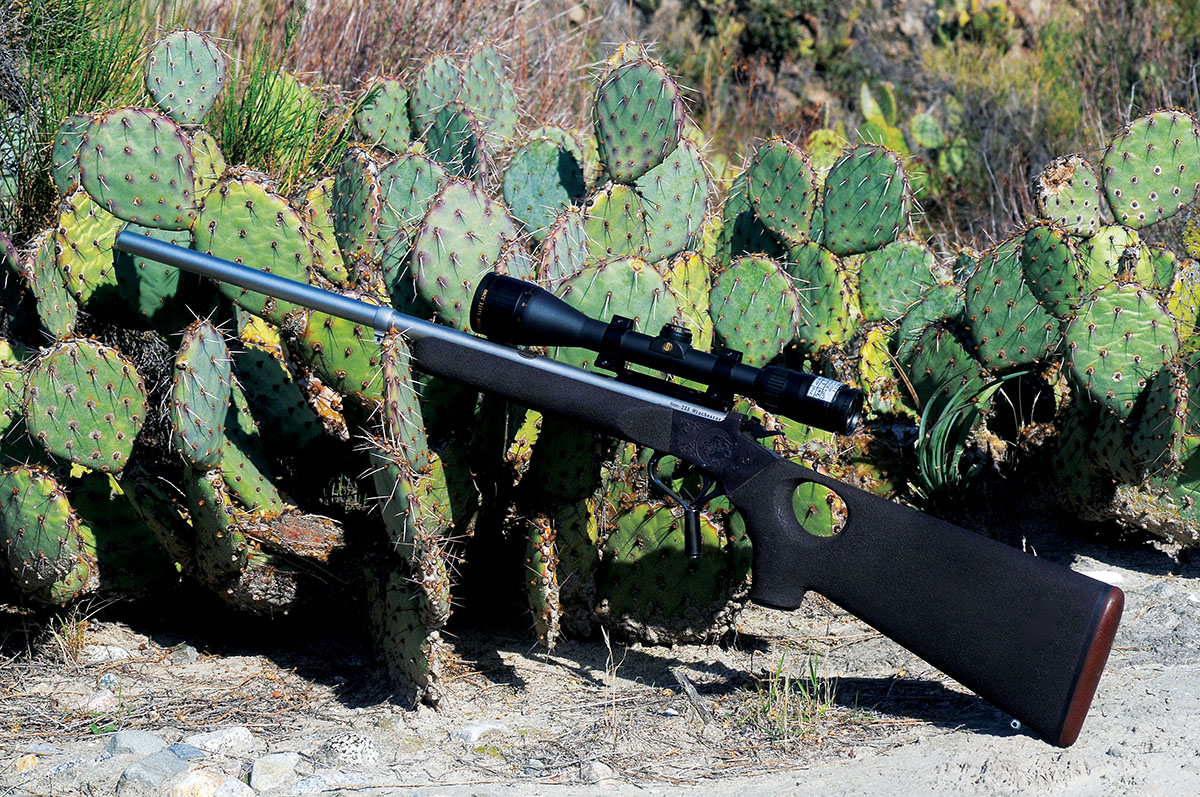 The 6mm-225 is an ideal cartridge for single shots like this T/C Contender because it has a rimmed case. This rifle is light and quick handling, making an ideal walking varminter, whether calling coyotes or hunting ground squirrels in oak grassland.