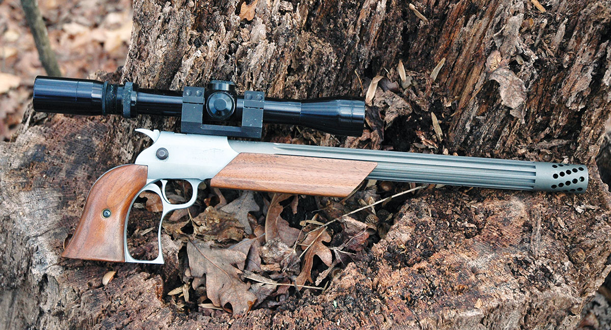 This MOA Maximum handgun with wide forearm and heavy barrel in .260 Remington is as accurate as a custom-built XP-100.