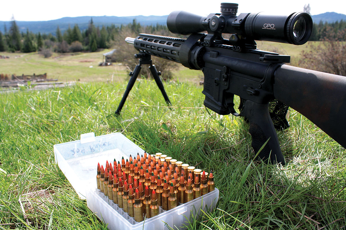 While testing a Rock River Arms Varmint A4 LAR-15M 204R chambered in .204 Ruger, a GPO Passion 4X 4-24x 50mm set in Precision Hardcore Gear’s Black Opps 30mm rings proved ideal.