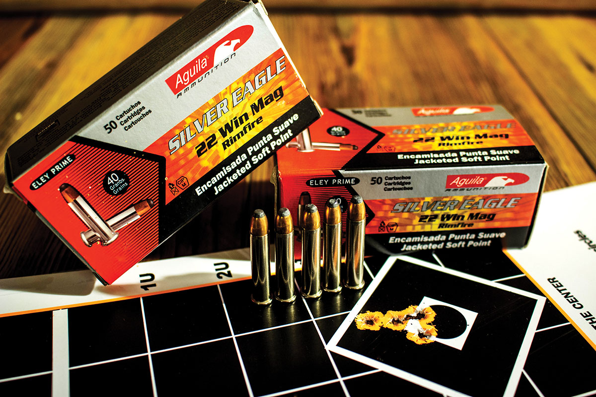 Aguila’s Silver Eagle load uses a 40-grain softpoint bullet at 1,875 fps, and makes a great hunting load.