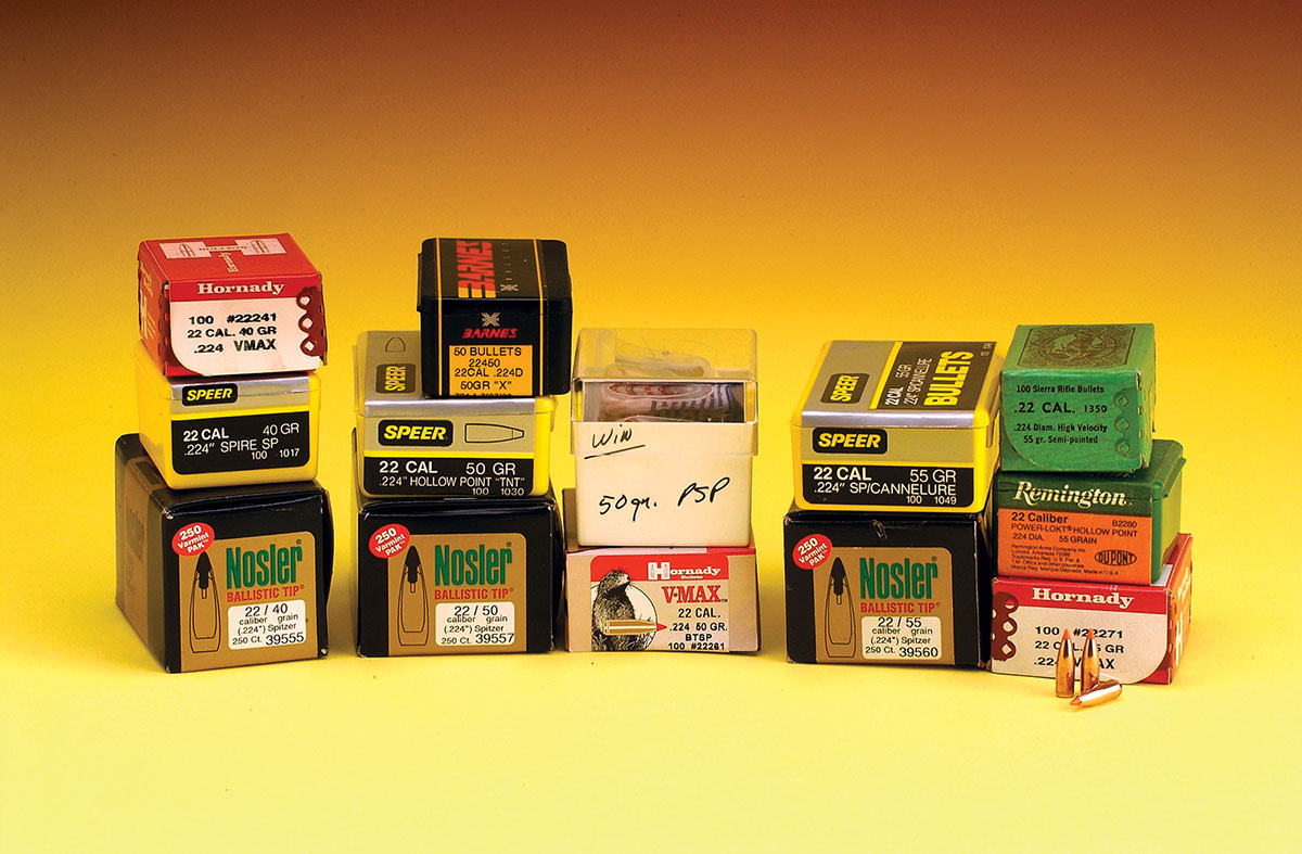 When working with .22-caliber cartridges, there is more than enough of a bullet selection to suit anyone.