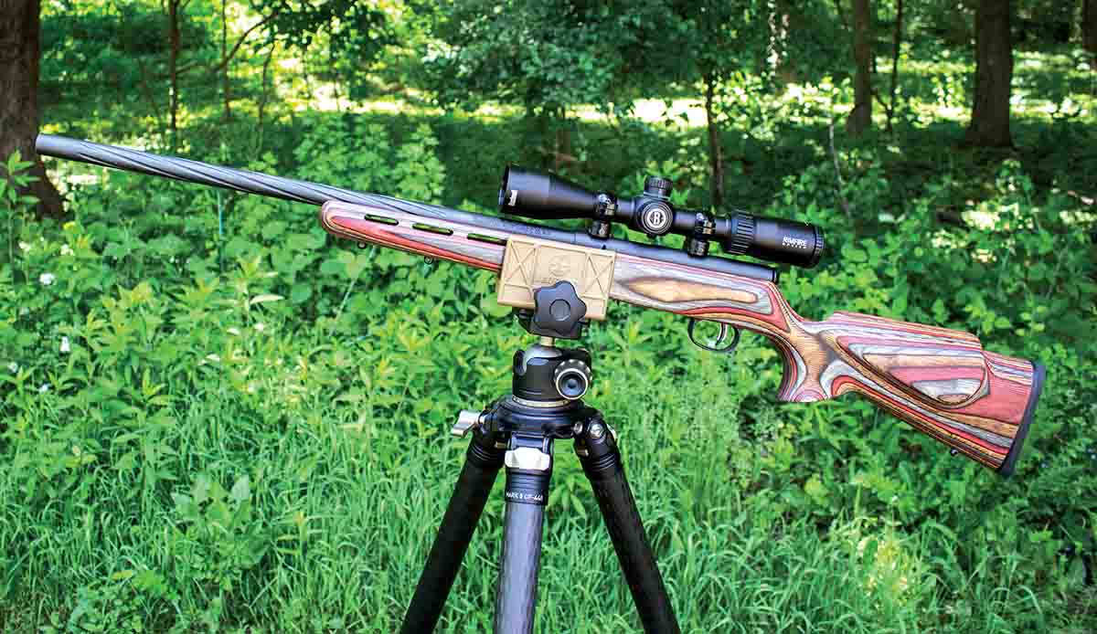 With a reddish-laminated stock, the Mark II BRJ presents a unique look.