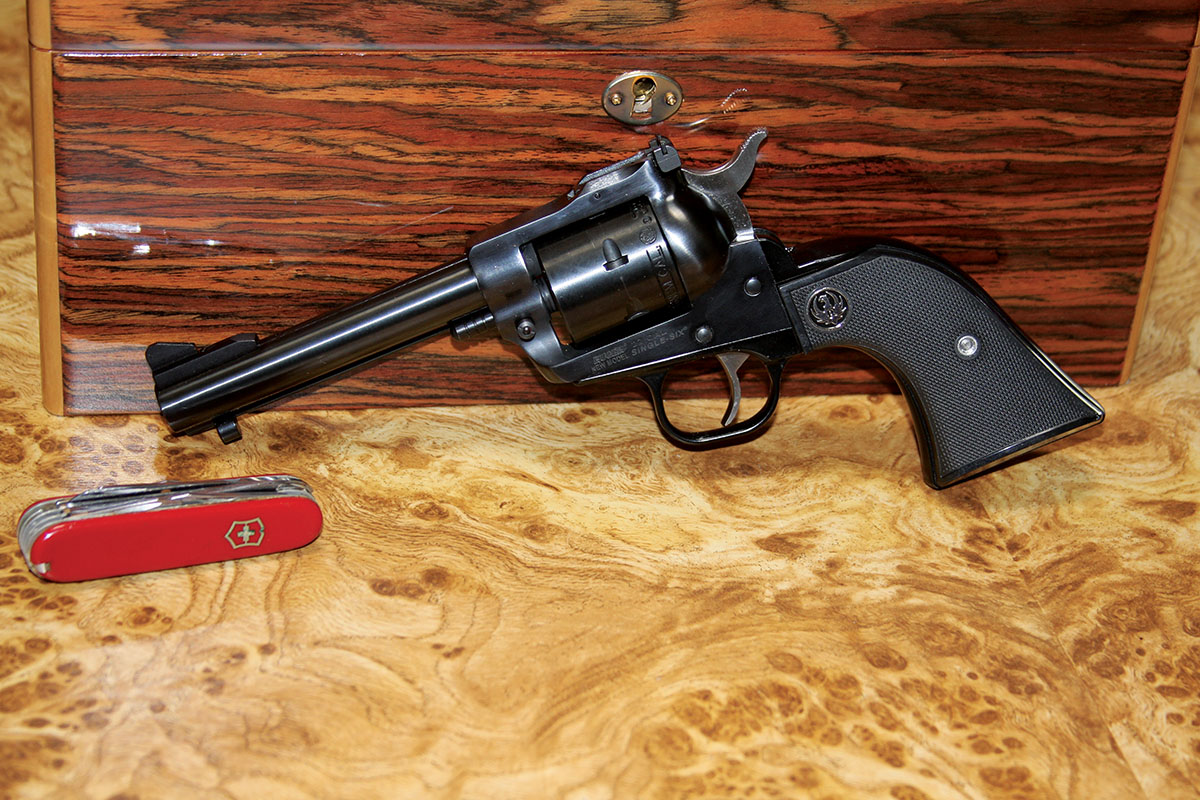 Memories of Dick’s early handgun hunting career always include a Ruger Single Six with a pocketknife.