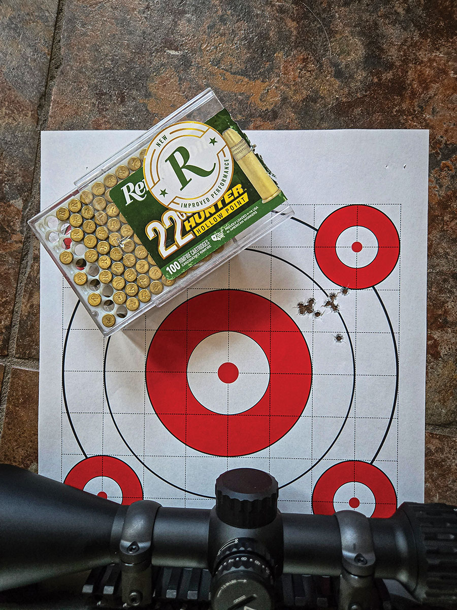 The 40-grain Remington Golden Hunter HP proved reliable as well as accurate, and would make for an excellent option for varmint hunting.