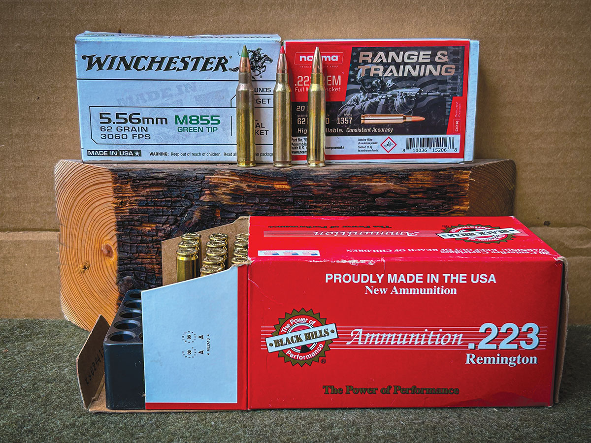 The author’s choice for accurate factory varmint loads has been 50-grain V-Max bullets loaded by Black Hills Ammunition. The Norma and Winchester 62-grain bullet produced poor accuracy in the Bushmaster.