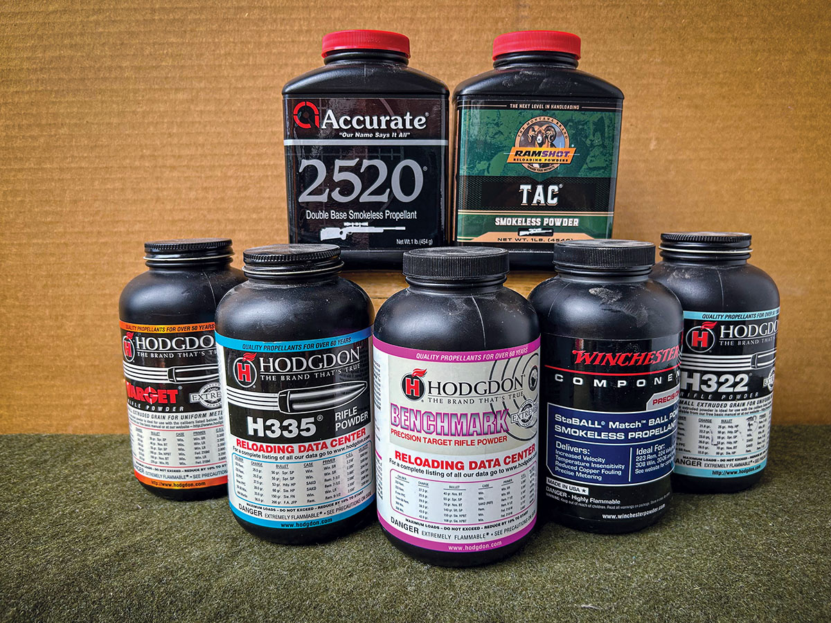 There is no shortage of great powders available for the 223 Remington/5.56 NATO. All of these are proven winners. Hodgdon’s Benchmark was a true standout in the Bushmaster, producing two of the three tightest average groups.