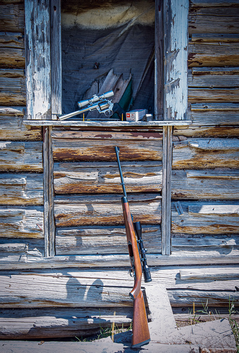 A neat varmint hunting combo of Rugers, the 77/22 African and Super Redhawk in 22 Hornet. Photo by Lacey Polacek