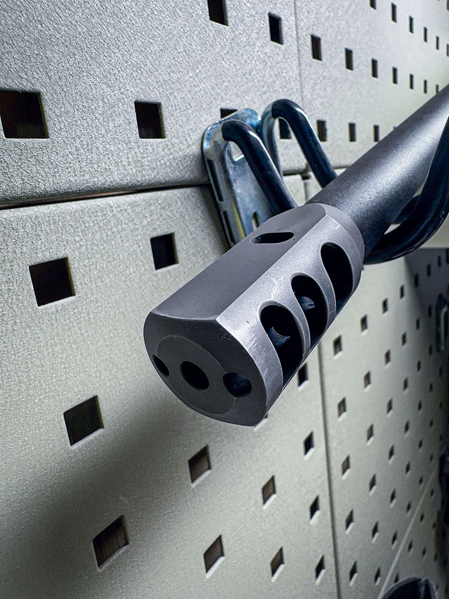 The 17-caliber, three-port break eliminates muzzle rise on the 700 SPS Varmint, keeping it on target.