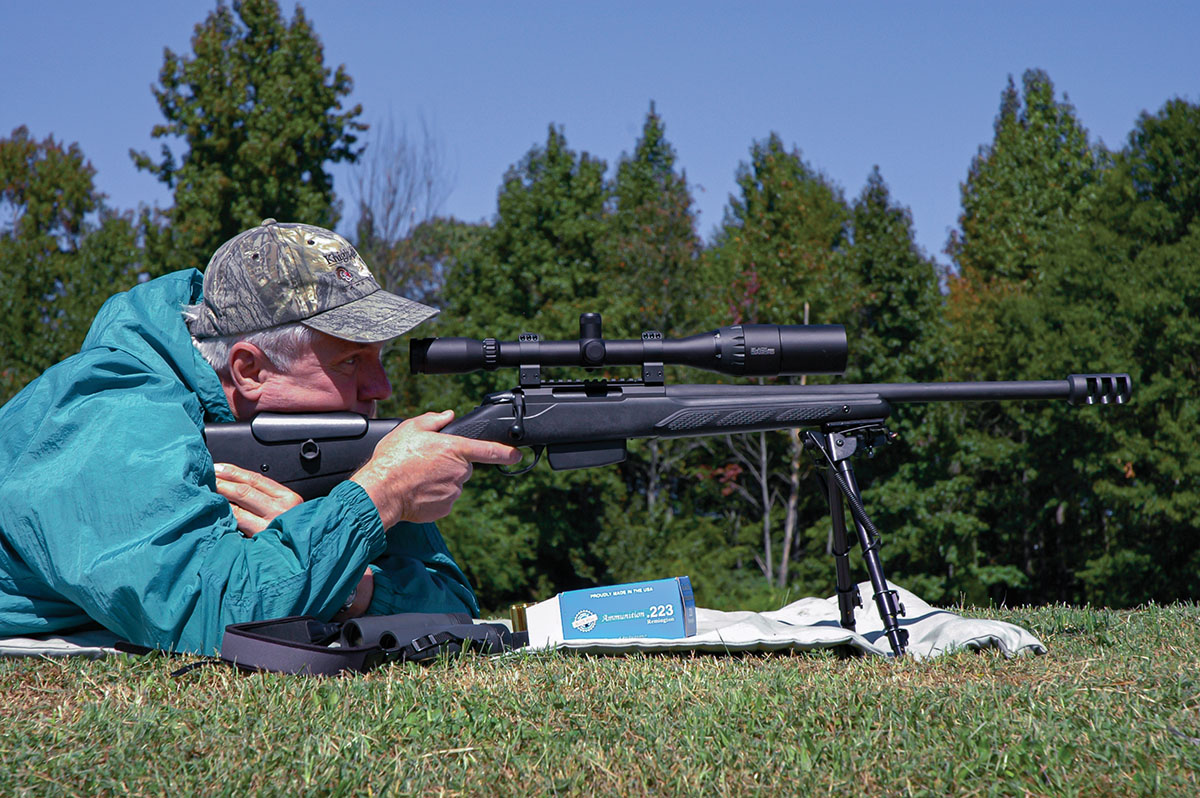 When both are loaded to maximum pressures with a 50-grain bullet, the 223 Remington, for which this Tikka rifle is chambered, is about 300 feet per second faster than the 222 Remington. Zero rifles chambered for both cartridges two inches high at 100 yards, and bullet drops below the point of aim at 300 yards will be six inches for the old-timer and three inches for the young upstart, not a lot of difference, to say the least.