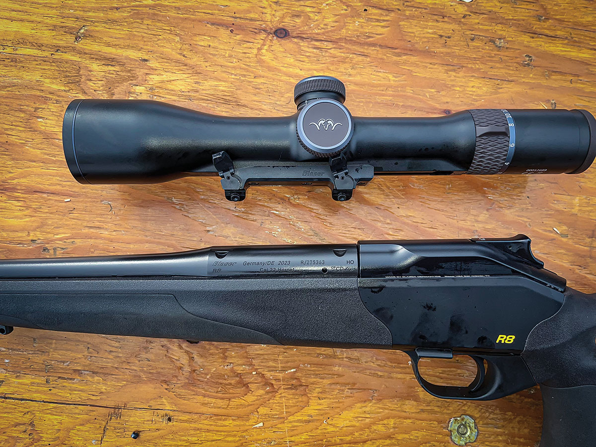 The scope on the Blaser R8 Ultimate X could be installed and removed from the rifle nearly `instantly using the included quick-detach mounts. Despite the convenience, the scope remained firmly anchored.