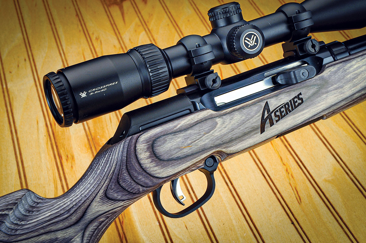 Trimming down the stock just a bit makes it handy and comfortable to shoot in the field. There is no checkering on the gun, nor is there a pistol grip cap. The laminated stock is from Boyd’s and includes a wide flair on each side of the tang for both right- and left-hand shooters.