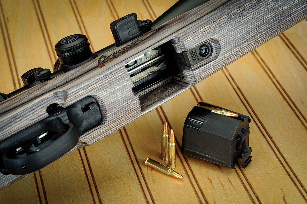 The magazine capacity is a full 10 rounds, and if you want to load the chamber before you load the magazine, you have 11 rounds ready to go. The magazine sits flush with the stock, is easy to load, rotates for feeding and is flawless in operation with the ammunition the author used in the testing.